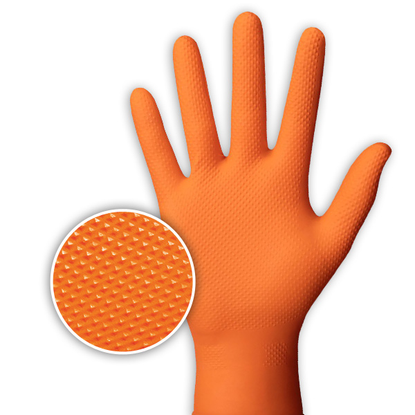 Pro Grip Nitril Handschuhe Orange (100 Stk.) Gr. L 