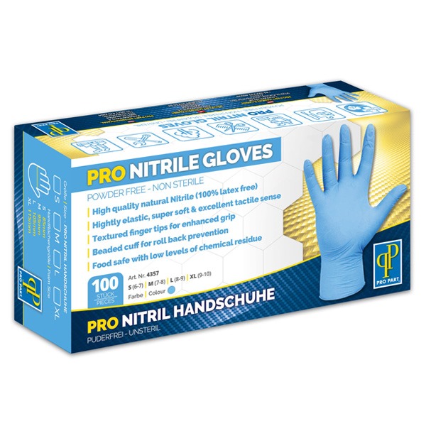 Pro Nitril Handschuhe Blau Gr. M (100 Stk.)