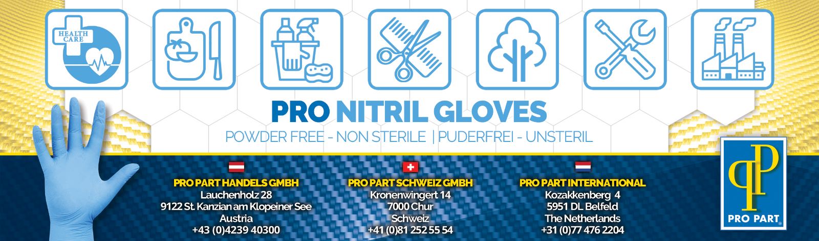 Pro Nitril Handschuhe Blau Gr. M (100 Stk.)